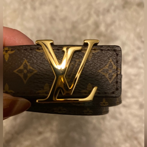 Louis Vuitton Dark Brown Monogram Belt with Gold Buckle - Picture 2 of 8